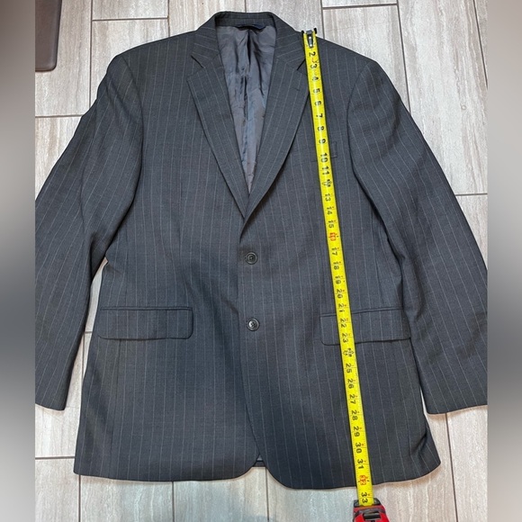 Brooks Brothers 346 Navy Wool Striped Blazer Mens 46L - Picture 2 of 6